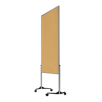 Moderationswand, fahrbar, ungeteilt, Höhe 195 cm, 120x150 cm, Kork-Oberfläche Moderationswand, fahrbar, ungeteilt, Höhe 195 cm, 120x150 cm, Kork-Oberfläche